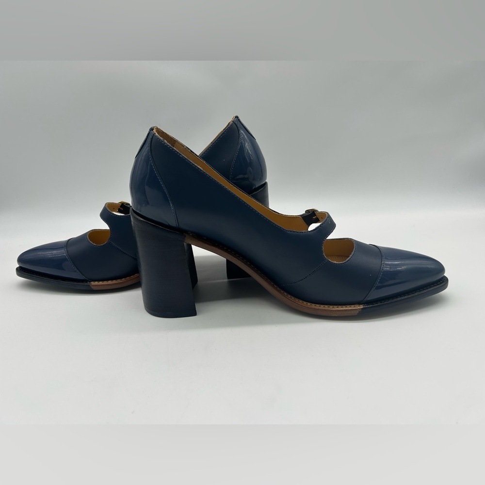 The Office of Angela Scott Miss Eliza Navy Mary Jane Heels Size EU 41 US 11 NWT - Picture 9 of 13